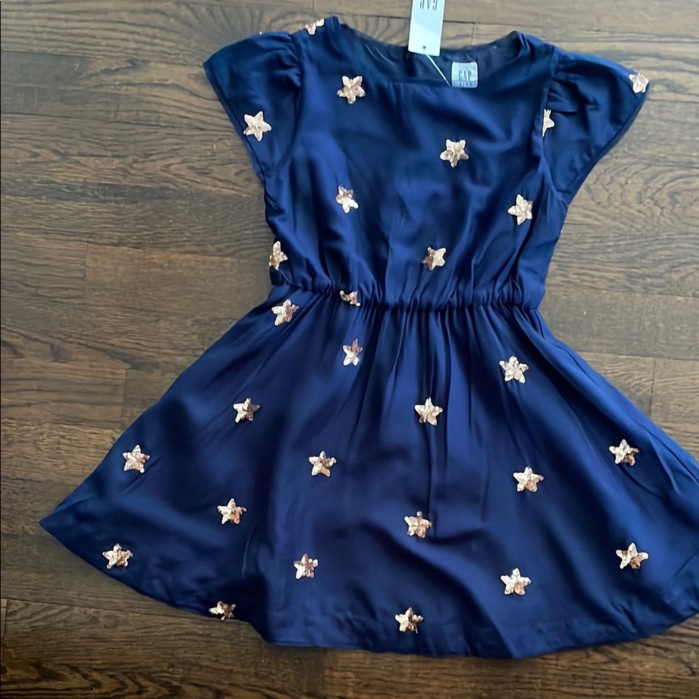 GAP Navy Blue Star-Embellished Kids Dress